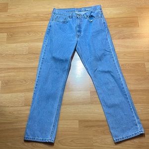 Light blue wash straight leg